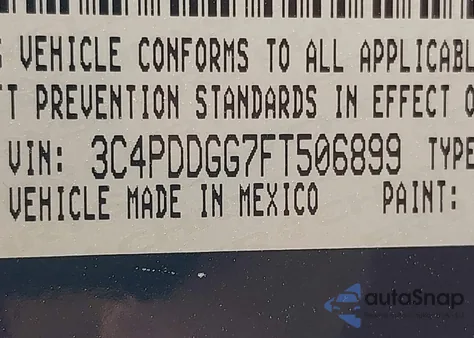 2015 Dodge Journey Crossroad from USA, damaged, VIN 3C4PDDGG7FT506899